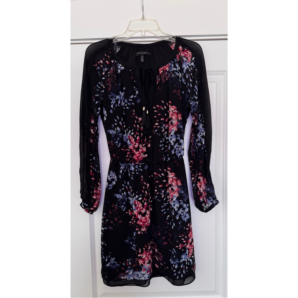 White House Black Market Floral Black Dress - Size 00